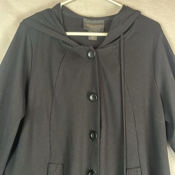 Black Christian Siriano Soft Light Hooded Jacket - Picture 3 of 7